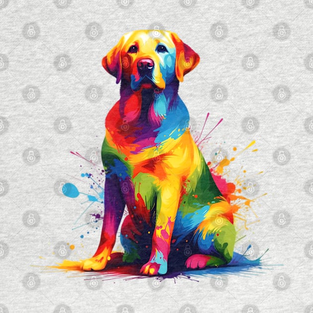 Labrador Retriever in Colorful Splash Paint Style by ArtRUs